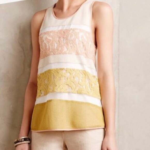 Anthropologie Sunday in Brooklyn Lace Striped Tank Medium - Picture 10 of 10